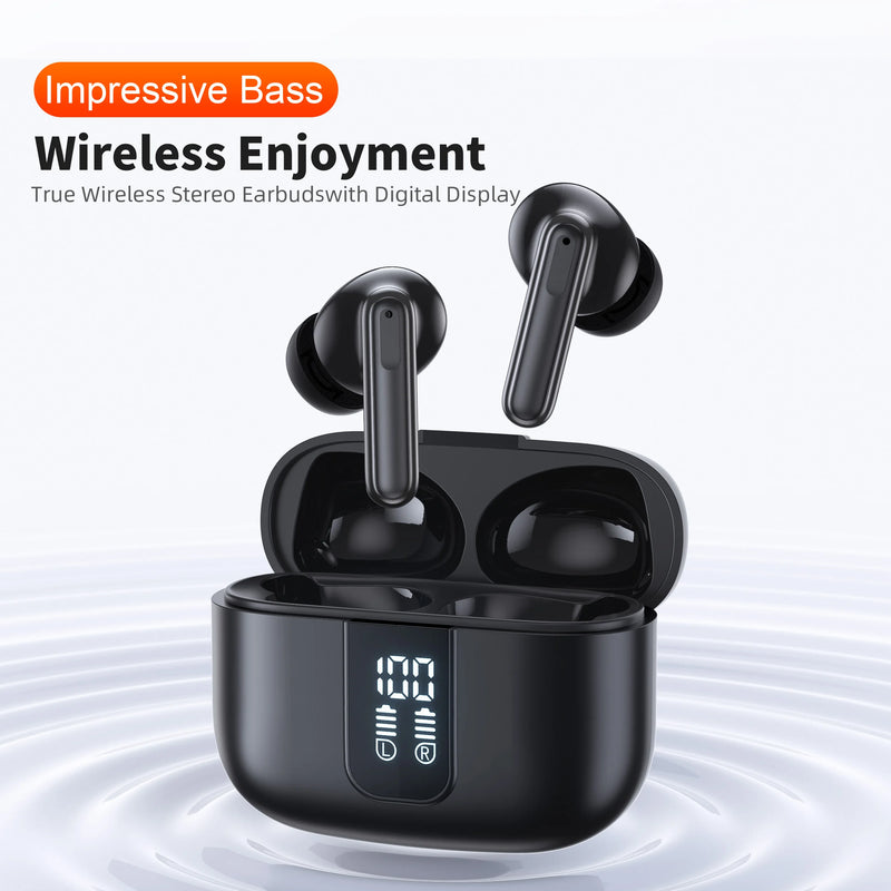 Fone de Ouvido QERE E50 – Bluetooth 5.3, Som Hi-Fi, 4 Microfones com Cancelamento de Ruído ENC e Baixa Latência