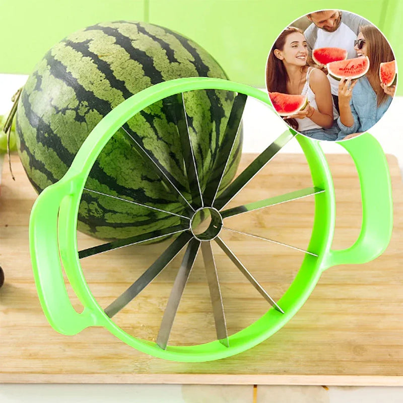 Cortador Manual de Melancia em Aço Inoxidável | Fatiador de Frutas Grande e Criativo com Design Ergonômico e Economia de Esforço