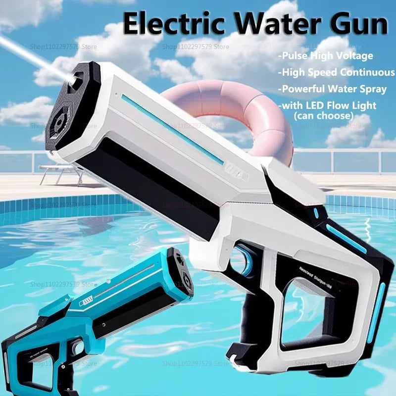 Pistola de Água Automática Abay – Brinquedo Elétrico de Tiro Contínuo para Praia, Piscina e Diversão ao Ar Livre