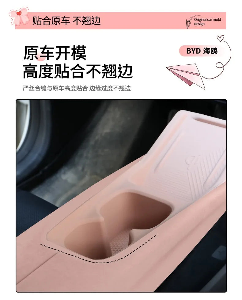 Tapete de Silicone para Carregamento Sem Fio – Console Central do BYD Dolphin Mini & Seagull (2023–2025)
