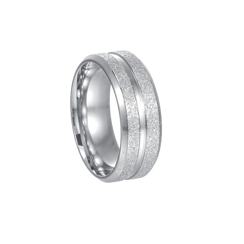 Anel Masculino YWSHMAN 8mm – Titanium Preto Fosco, Aliança de Casamento Clássica para Homens