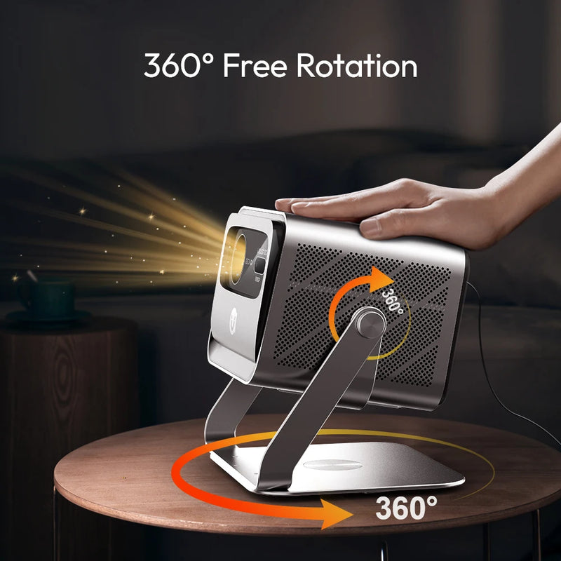 VEVSHAO V80 Projetor 4K – Full HD 1080P, 2200 Lúmens, Android 11, WiFi 6, Home Theater com Suporte Base