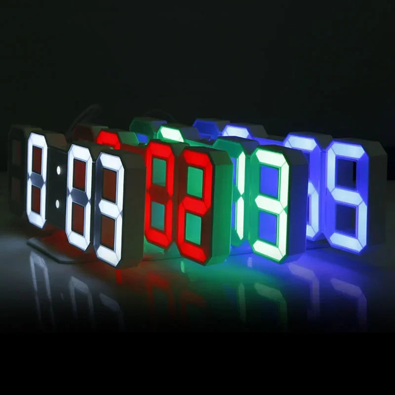 Relógio Digital 3D Niditon – Mesa e Parede, Moderno, com Exibição de Hora, Calendário e Umidade