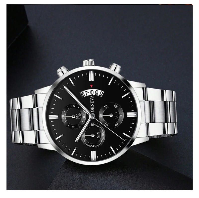 Relógio Masculino de Luxo DEYROS – Aço Inoxidável com Calendário