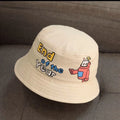 Chapéu Infantil Bucket Hat – Estilo Coreano com Expressão Divertida para Meninos e Meninas (2 a 6 anos)