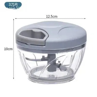 Triturador Manual de Gengibre e Alho para Cozinha | Cortador Multifuncional de Legumes e Moedor de Carne | Design Moderno e Minimalista