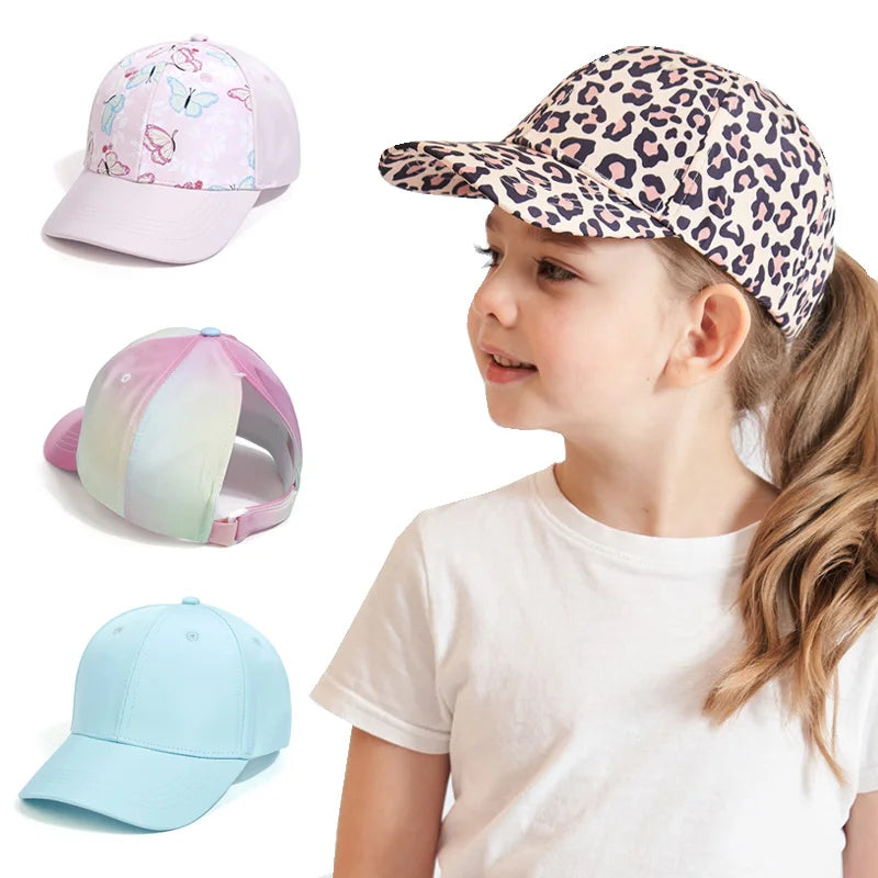 Boné Infantil de Beisebol Ajustável para Meninas – Chapéu de Sol Esportivo de Verão (53/56cm)