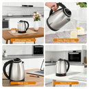 Chaleira Elétrica Inteligente 2L | Aço Inoxidável, Desligamento Automático e Base Rotativa 360°