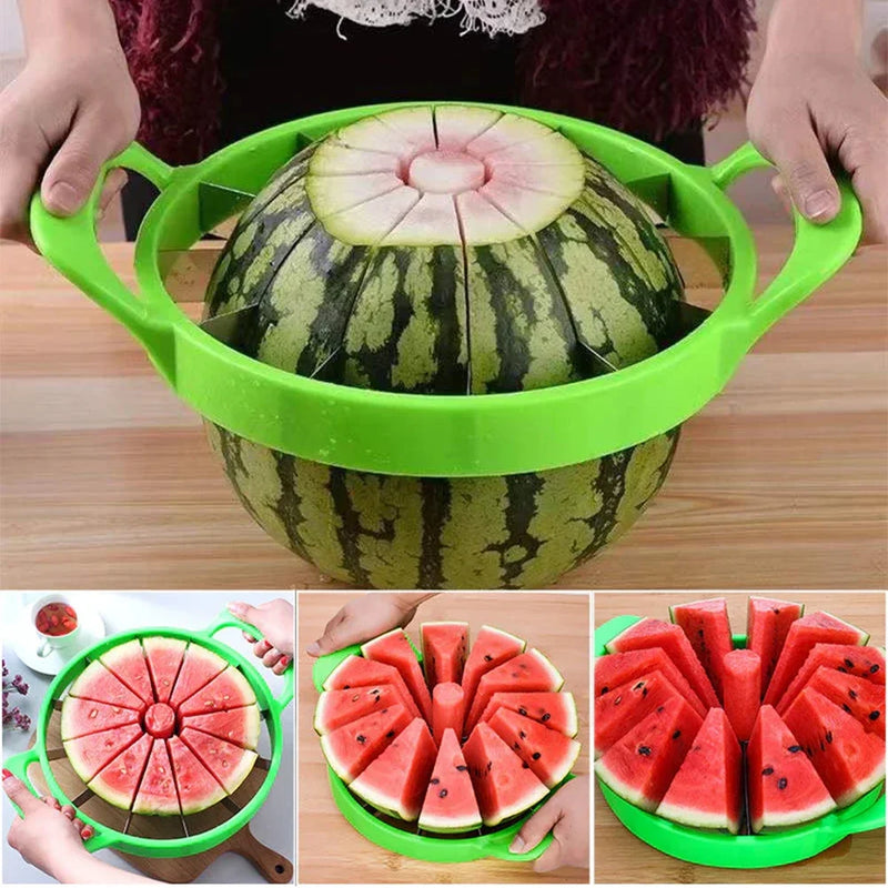 Cortador Manual de Melancia em Aço Inoxidável | Fatiador de Frutas Grande e Criativo com Design Ergonômico e Economia de Esforço