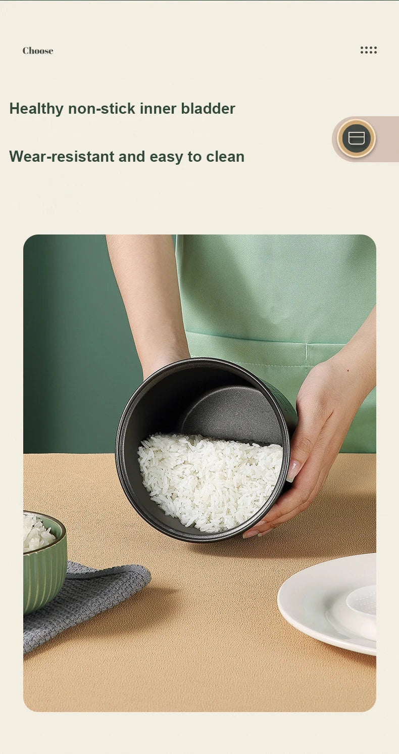 Mini Panela Elétrica de Arroz BALASHOV | Cozinha Doméstica para 1-2 Pessoas | Panela de 1,2L com Função de Aquecimento e Vaporizador