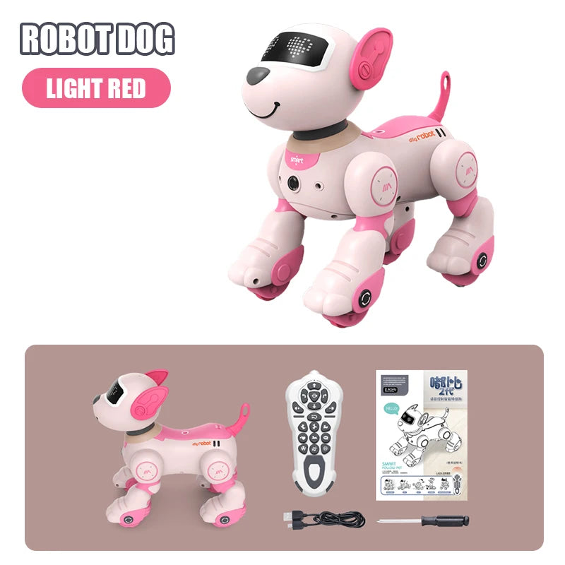 Robô Cachorro Inteligente com Controle Remoto – Brinquedo Eletrônico Programável para Crianças