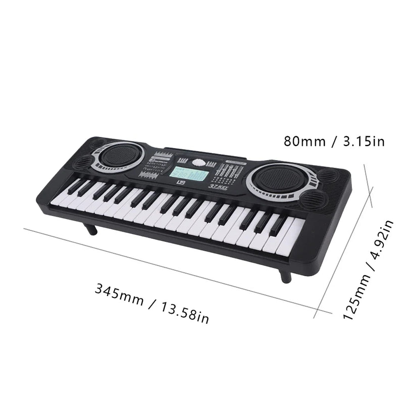 Piano Eletrônico Infantil 37 Teclas – Teclado Musical Portátil Educacional para Crianças
