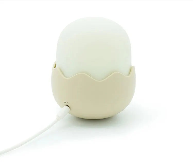 Luz Noturna Infantil em Silicone – Pato com Temporizador, Recarregável USB e Controle por Toque