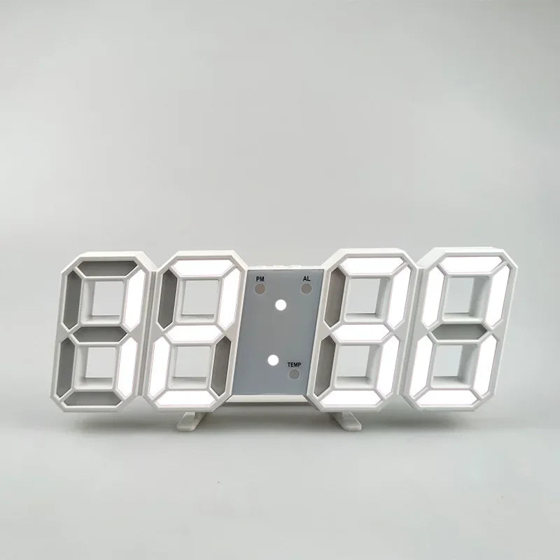 Relógio Digital 3D Niditon – Mesa e Parede, Moderno, com Exibição de Hora, Calendário e Umidade