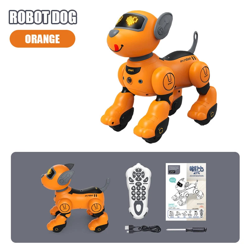 Robô Cachorro Inteligente com Controle Remoto – Brinquedo Eletrônico Programável para Crianças