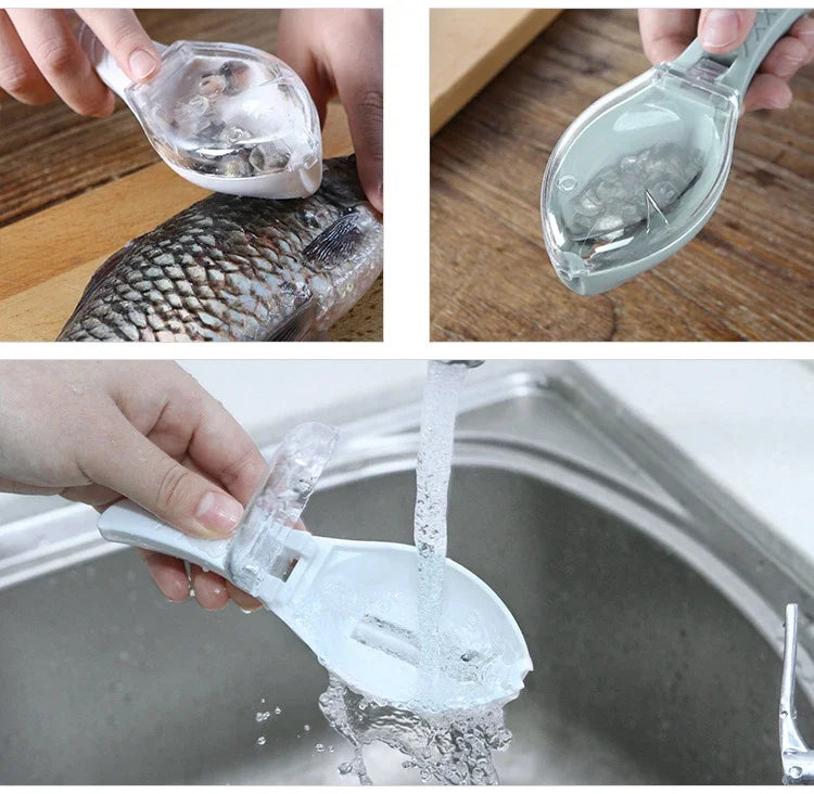 Raspador de Escamas de Peixe | Escova para Limpeza de Peixe e Frutos do Mar | Acessório de Cozinha Ecológico