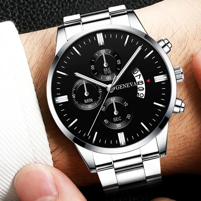 Relógio Masculino de Luxo DEYROS – Aço Inoxidável com Calendário