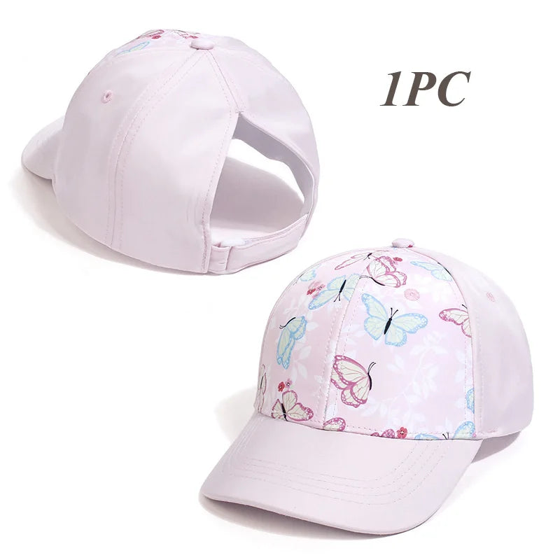 Boné Infantil de Beisebol Ajustável para Meninas – Chapéu de Sol Esportivo de Verão (53/56cm)