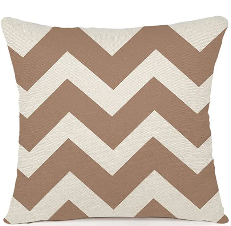 Capa de Almofada Geométrica de Linho | Decoração para Sofá, Cadeira, Cama, Jardim e Carro