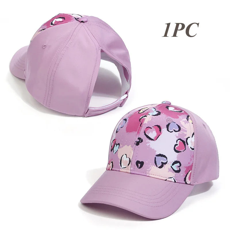 Boné Infantil de Beisebol Ajustável para Meninas – Chapéu de Sol Esportivo de Verão (53/56cm)
