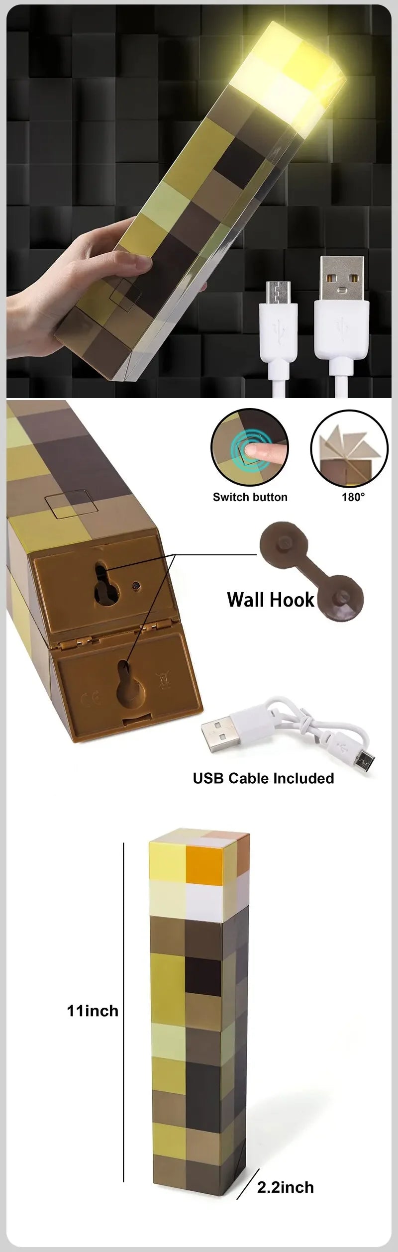 Luminária Noturna LED Recarregável USB – Luz Infantil e Decorativa para Natal, Sala e Quarto