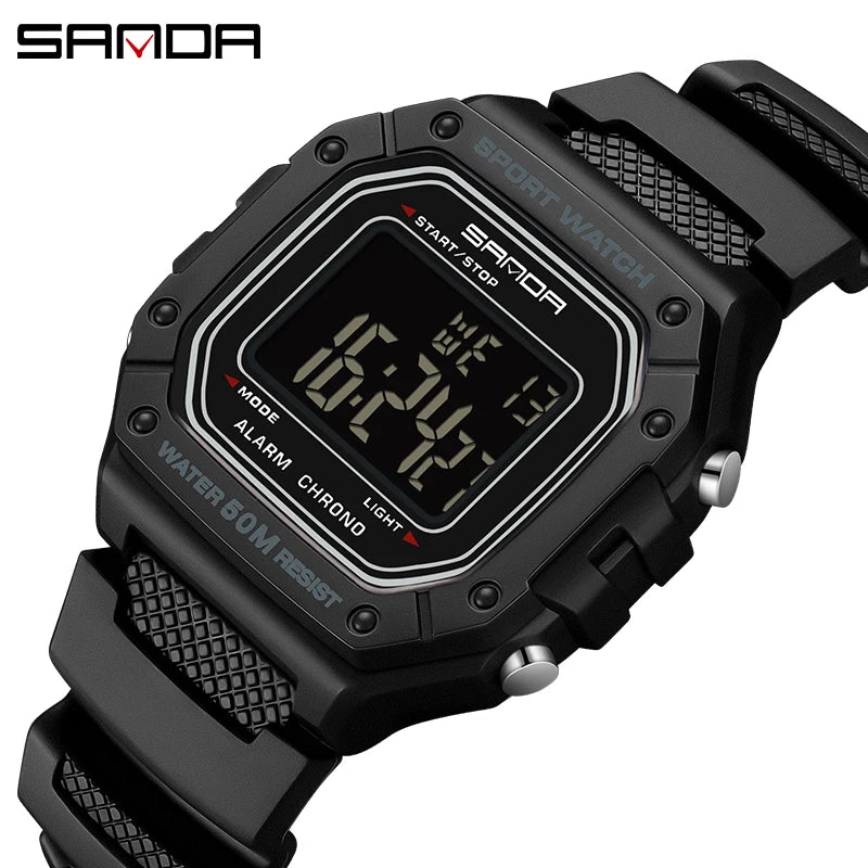 Relógio Masculino Esportivo SANDA 2156 – Digital Militar, à Prova d’Água, com LED e Cronômetro