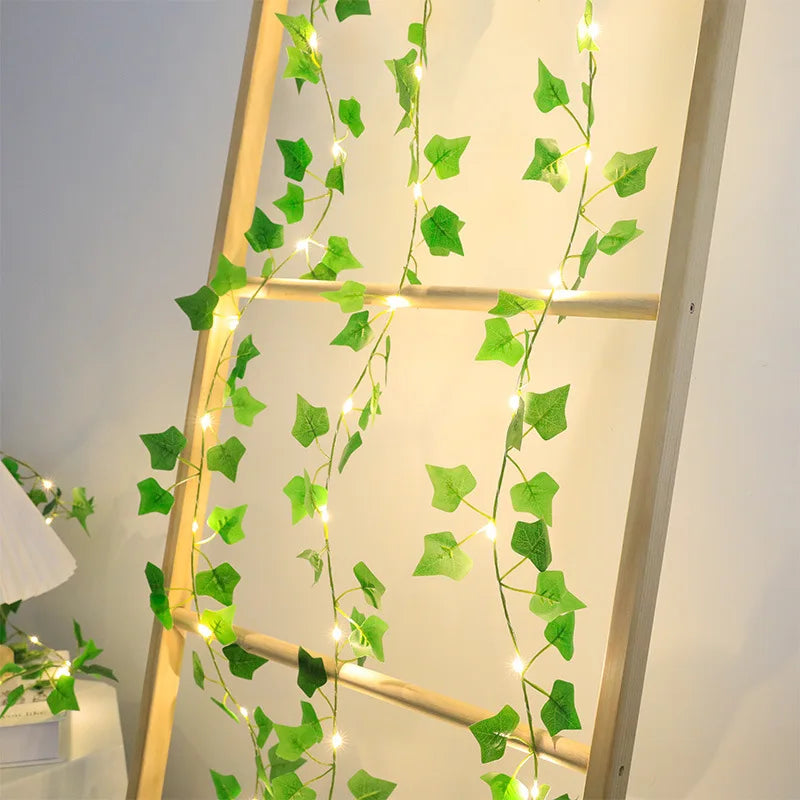 Videira de Hera Artificial com Luzes de Fada 2m | Decoração de Festa, Casamento e Natal