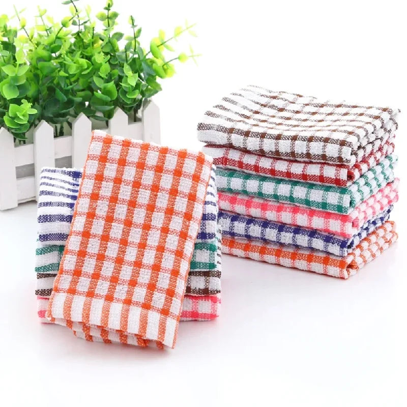 Conjunto com 6 Panos de Prato de Algodão | Toalhas Absorventes e Sem Fiapos para Cozinha e Restaurante