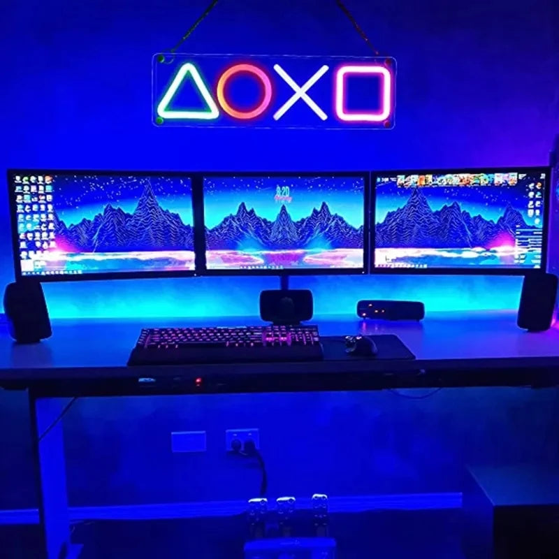 Luz Neon USB para Parede – Decoração Gamer para Quarto, Sala de Jogos e Teen Room