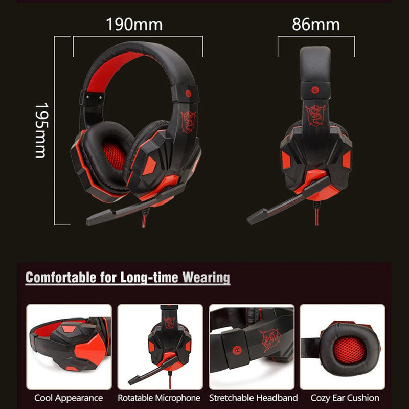 Fone de Ouvido Gamer Virwir – Com Fio 3,5mm, Microfone Ajustável, Bass Stereo, Compatível com PS4/PS5, Xbox, Smartphone e PC