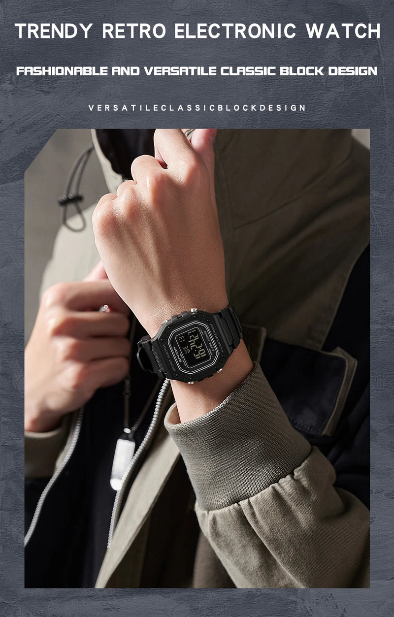 Relógio Masculino Esportivo SANDA 2156 – Digital Militar, à Prova d’Água, com LED e Cronômetro