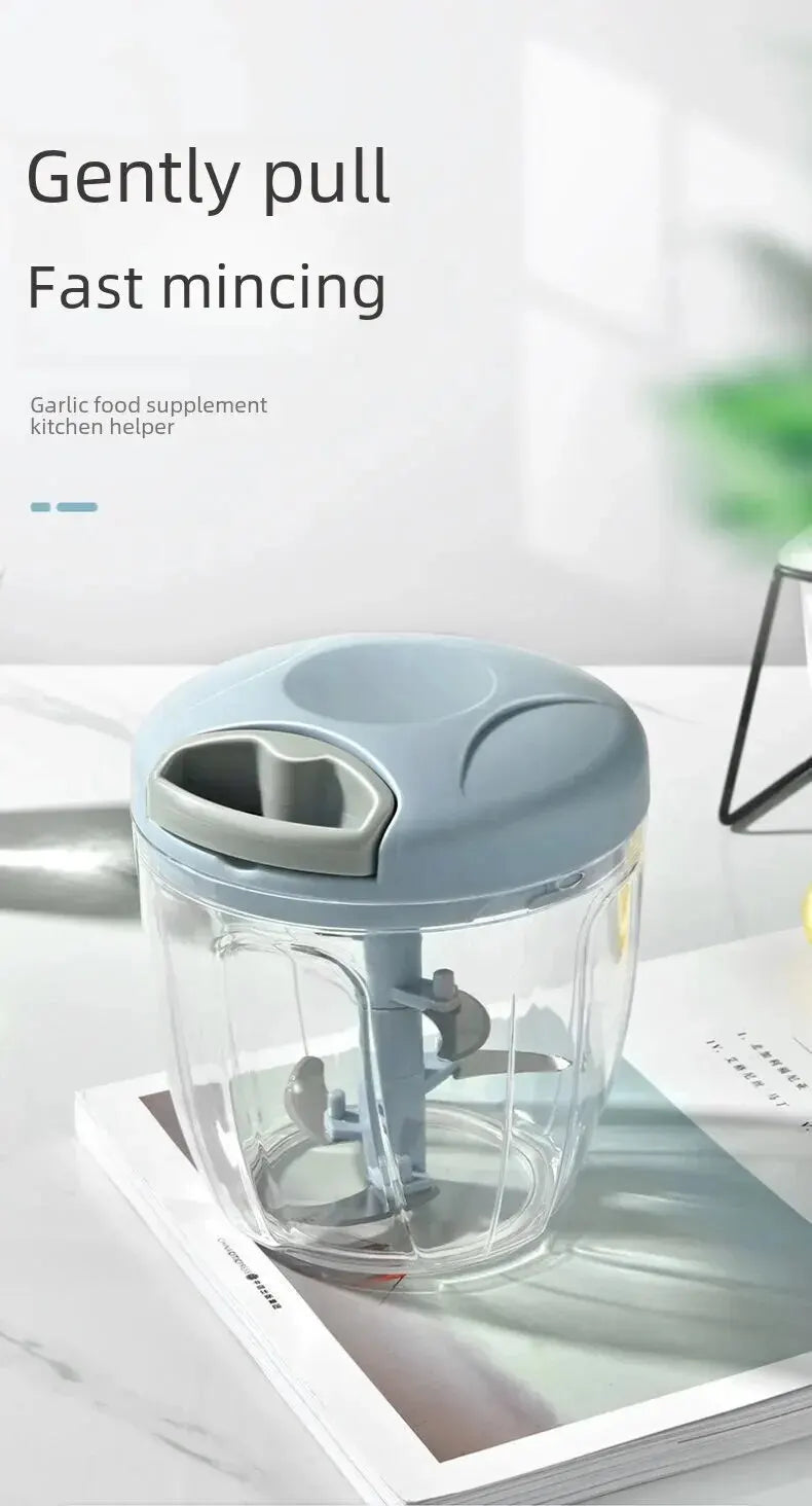 Triturador Manual de Gengibre e Alho para Cozinha | Cortador Multifuncional de Legumes e Moedor de Carne | Design Moderno e Minimalista