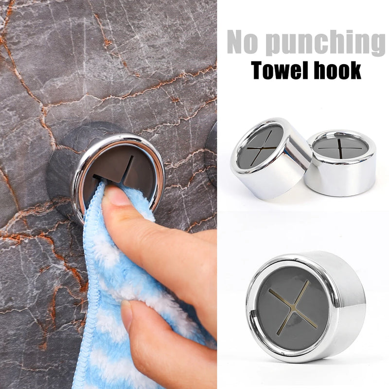 Suporte de Toalha com Ventosa para Banheiro | Ganchos Auto-Adesivos para Parede | Organizador de Panos de Prato e Utensílios de Cozinha