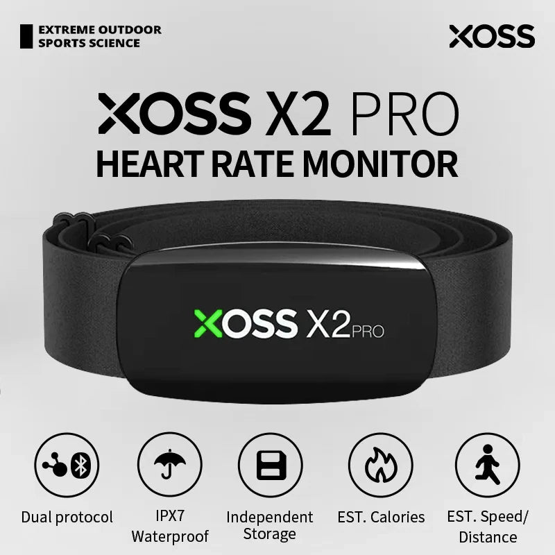 XOSS X2 Pro – Monitor de Frequência Cardíaca Recarregável para Natação, Corrida, Ciclismo e Vela