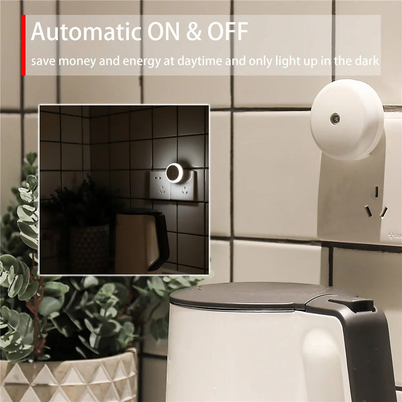 Luz Noturna LED com Sensor Inteligente Crepúsculo-Amanhecer | Plug-in Automática para Casa