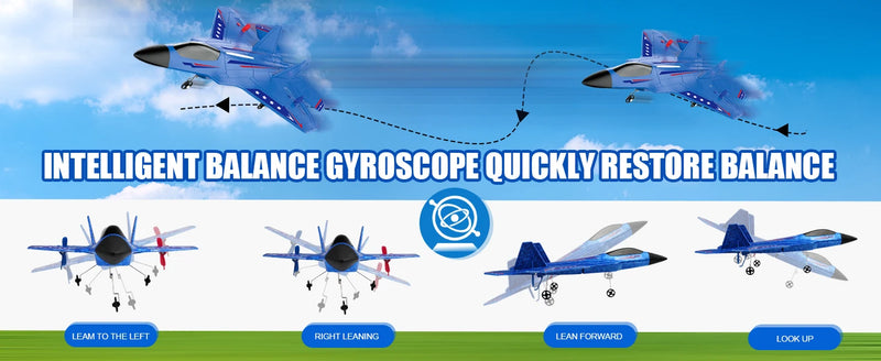 Avião RC SU35 FX620/FX820 – Modelo Planador com Controle Remoto 2.4G e Luzes LED