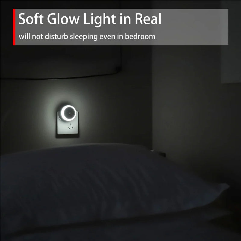 Luz Noturna LED com Sensor Inteligente Crepúsculo-Amanhecer | Plug-in Automática para Casa