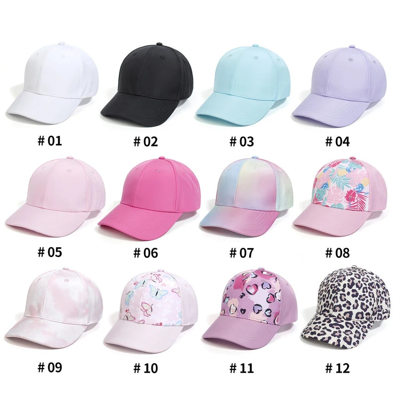 Boné Infantil de Beisebol Ajustável para Meninas – Chapéu de Sol Esportivo de Verão (53/56cm)