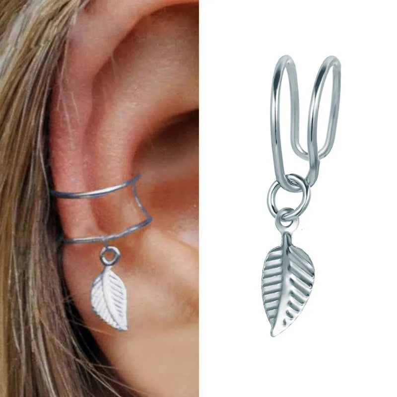 Ear Cuffs Femininos KOTiK 2025 – Brincos de Clipe Sem Furo com Zircônia Cúbica, Modernos e Geométricos