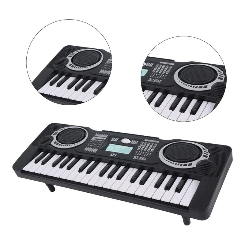 Piano Eletrônico Infantil 37 Teclas – Teclado Musical Portátil Educacional para Crianças