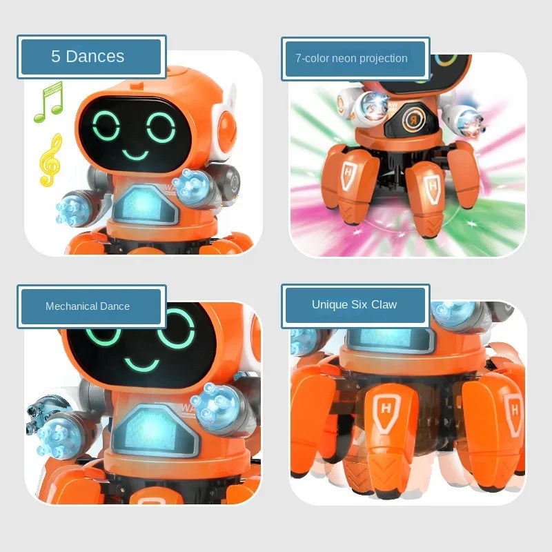 Robô Musical Infantil com Luzes LED – Brinquedo Educativo com Dança e Movimento para Crianças