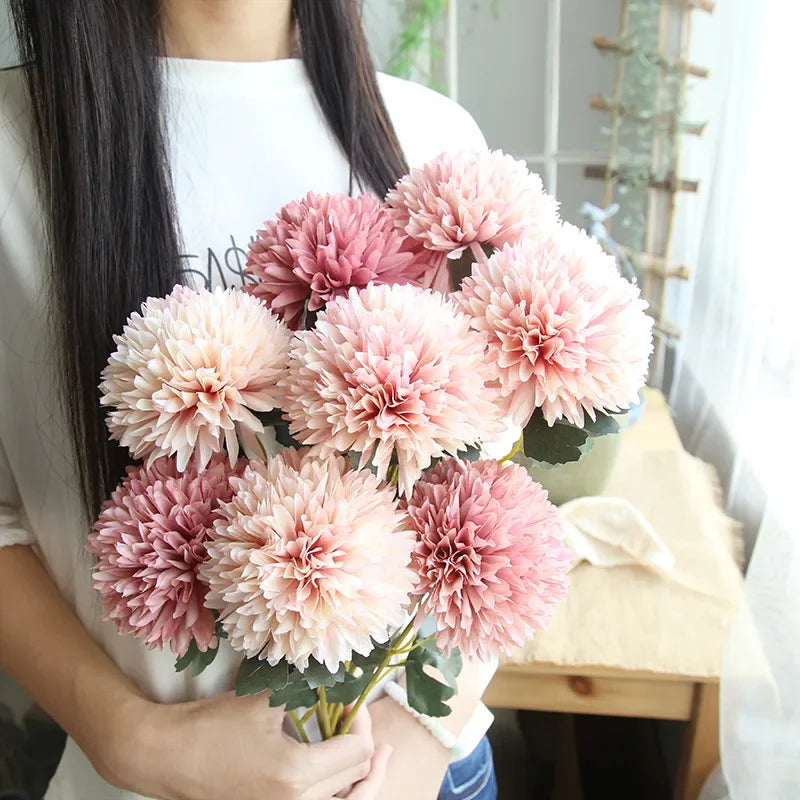 Buquê de Hortênsias Artificiais 5 Peças | Decoração de Casa, Quarto e Casamento