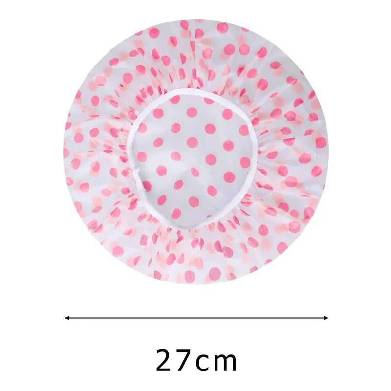 Kit 3 Toucas de Banho Femininas Reutilizáveis – Impermeável com Elástico Largo, Estilo Ponto