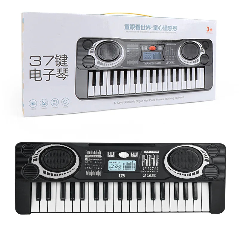 Piano Eletrônico Infantil 37 Teclas – Teclado Musical Portátil Educacional para Crianças