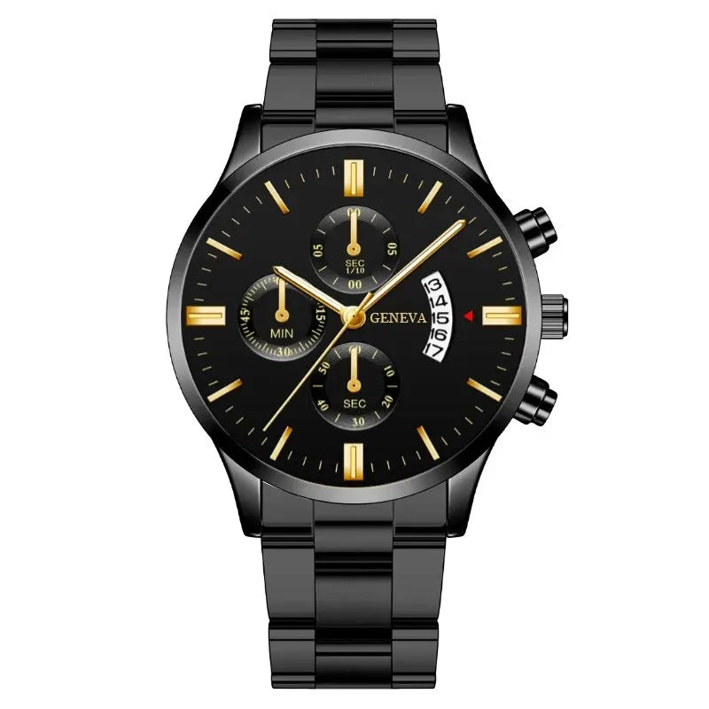 Relógio Masculino de Luxo DEYROS – Aço Inoxidável com Calendário