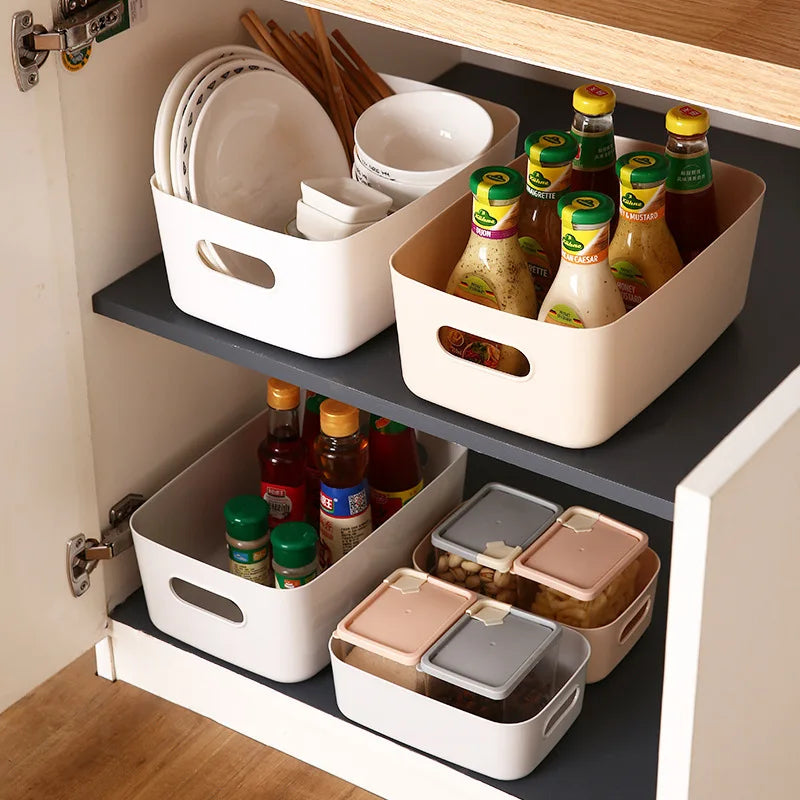 Caixa de Armazenamento Multifuncional de Plástico | Desktop, Dormitório, Banheiro, Cozinha e Quarto