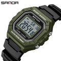 Relógio Masculino Esportivo SANDA 2156 – Digital Militar, à Prova d’Água, com LED e Cronômetro
