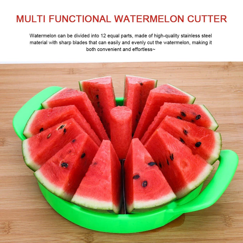 Cortador Manual de Melancia em Aço Inoxidável | Fatiador de Frutas Grande e Criativo com Design Ergonômico e Economia de Esforço