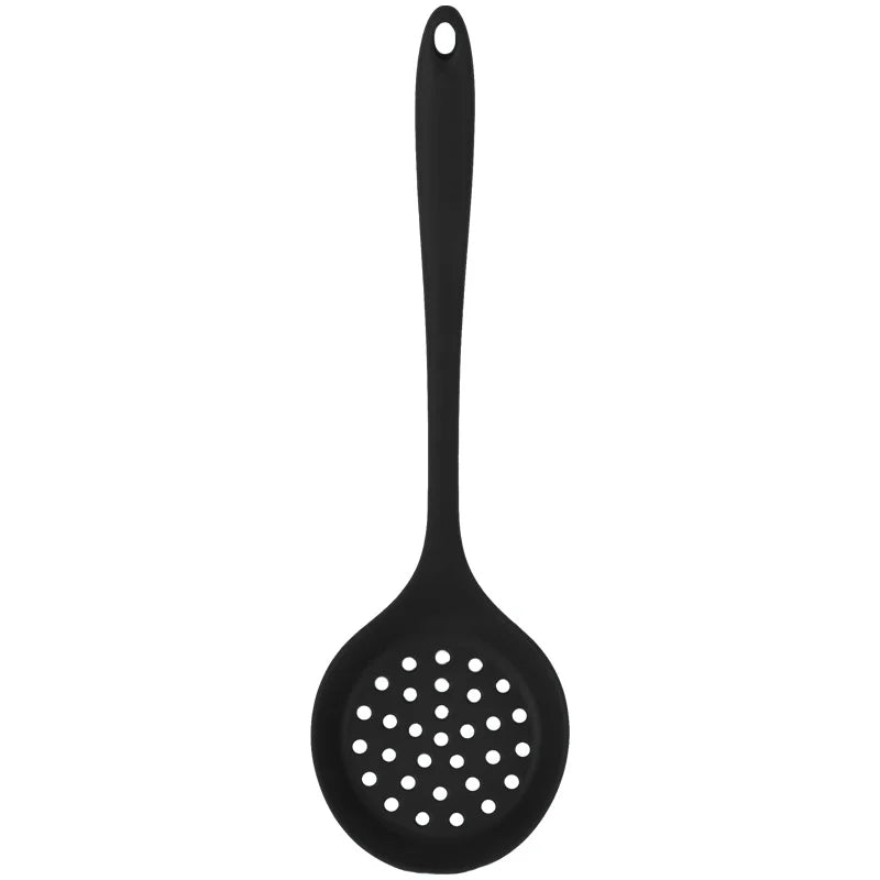 Colher Escumadeira de Silicone | Antiaderente, com Fendas, Resistente e Flexível para Cozinha