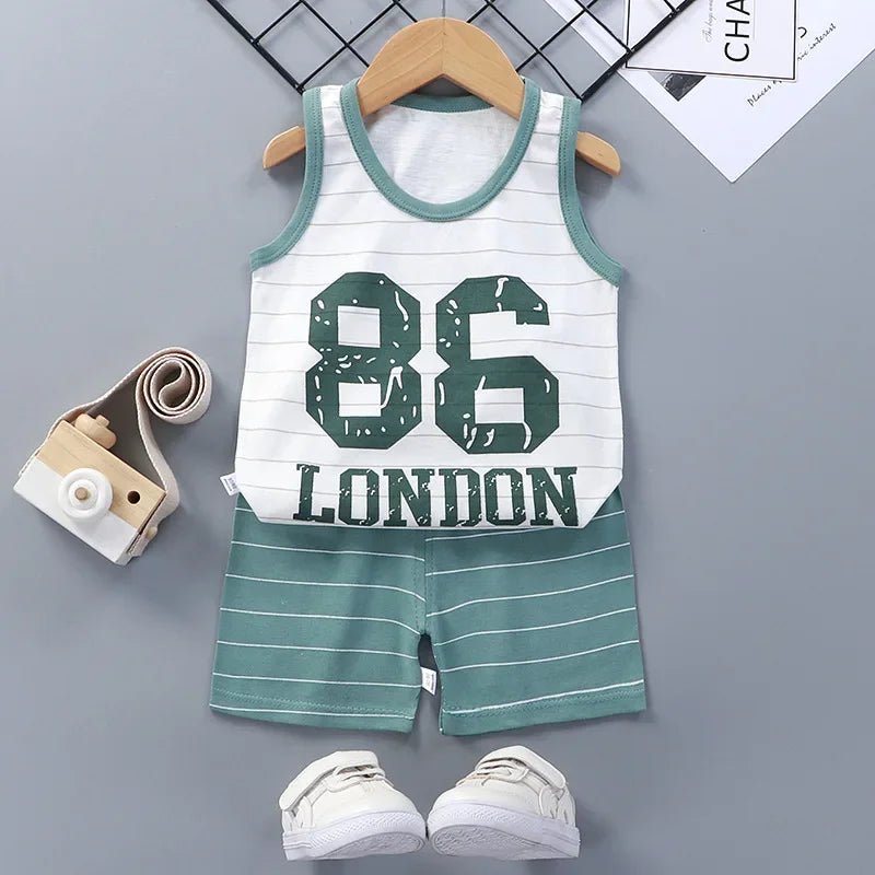 Conjunto Infantil em Algodão – Camiseta Regata e Shorts para Meninos e Meninas | Moda Verão